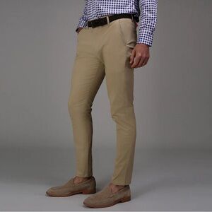 Collars & Co. CEO Chino Classic Pocket Cotton Stretch Pants (Khaki)